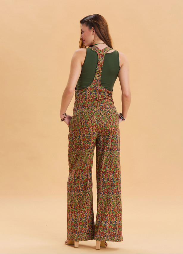 Womens Ethnic Jumpsuit with Zipper Detail and Pockets 4672
